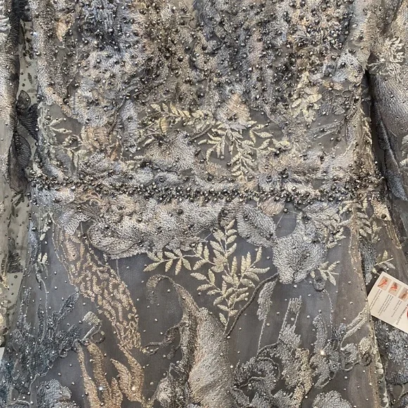 Mac Duggal Long Sleeve Beaded Appliqué Gown [Size: 16] Style #20214 - Picture 5 of 16